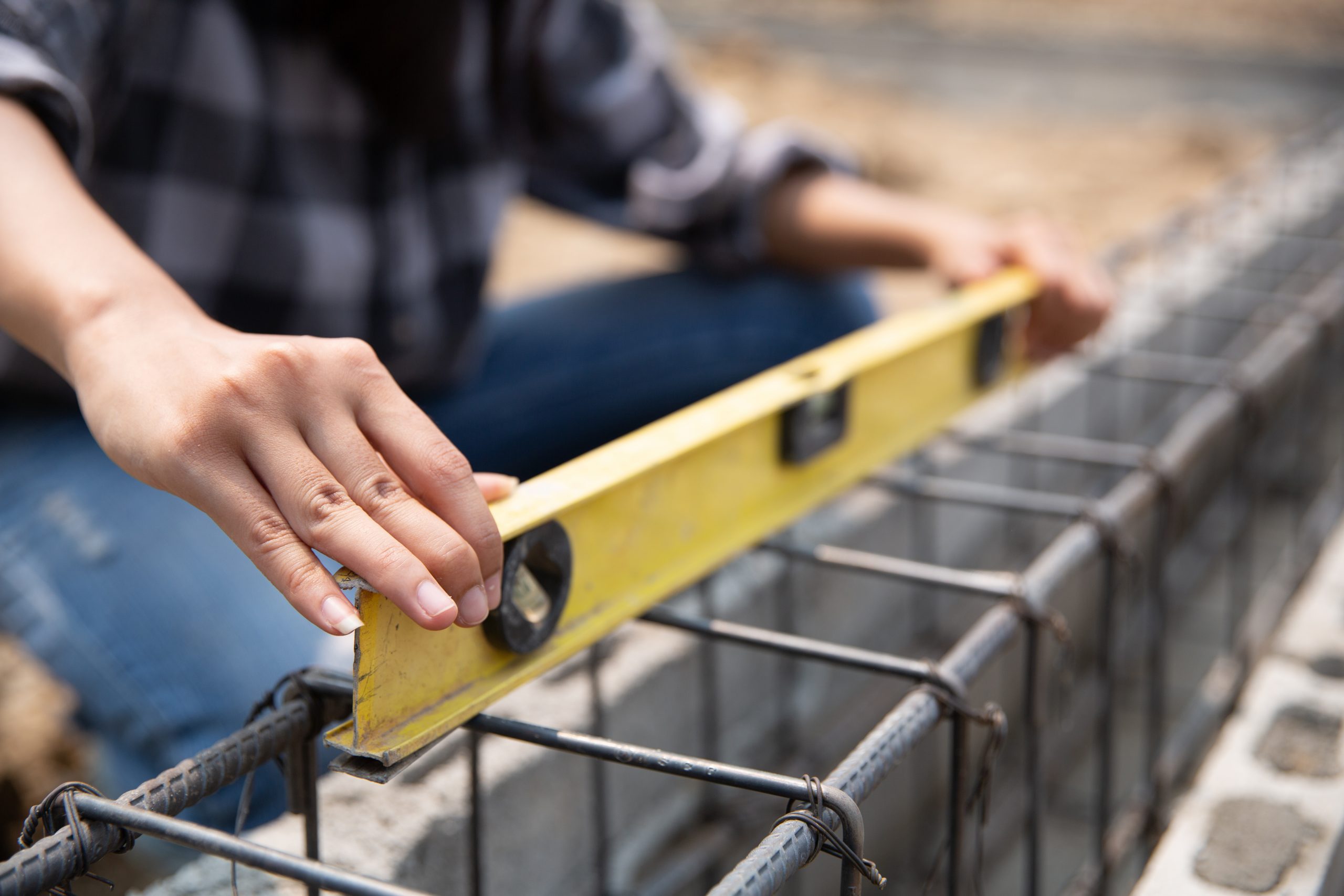 Close up of construction worker in construction site